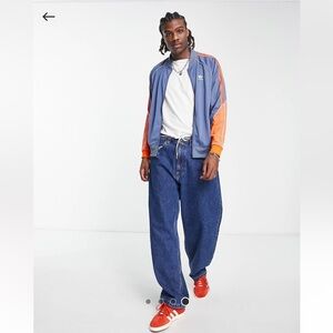 Adidas Originals SPRT Tricot Track Top with Contrast Arms in Blue and Orange